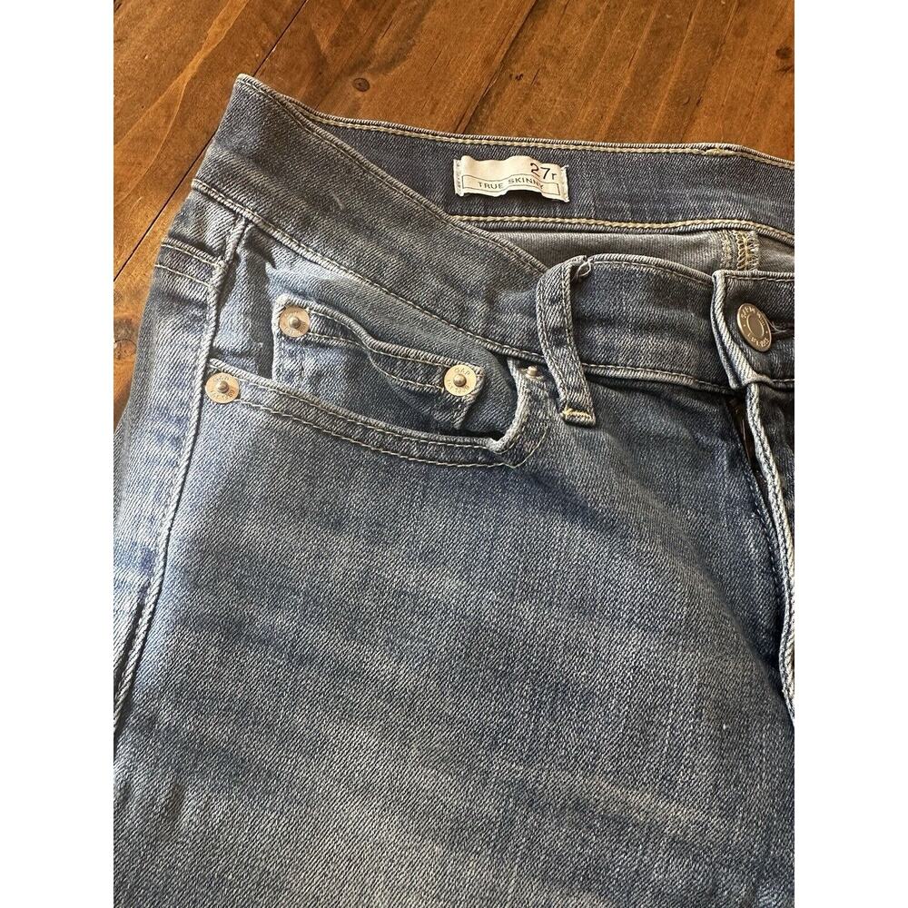 Gap 1969 Vintage True Skinny Mid Rise Raw Hem Women’s Size 27 Jeans Pants - Picture 5 of 16